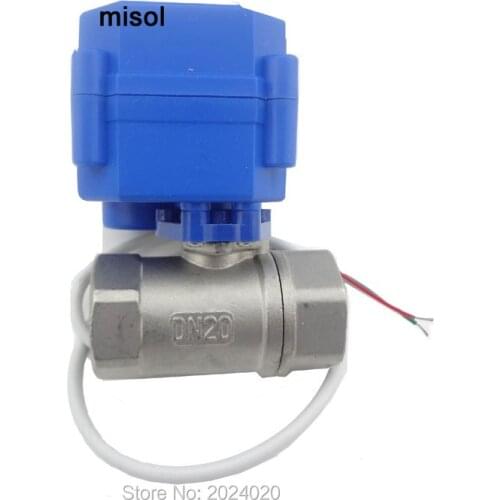 10 pcs of 2 way 12VDC CR04 motorized ball valve G3/4" DN20 (reduce port), Stainless steel, electrical valve