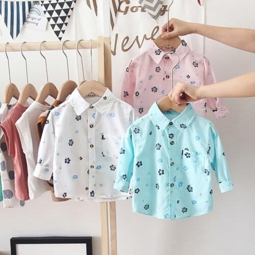 New Baby Girls Long Sleeve Shirts Fashion Flower Kids Girl Blouses Children Clothes Boy Girls Toddler Cotton Shirts Gifts 1-10T