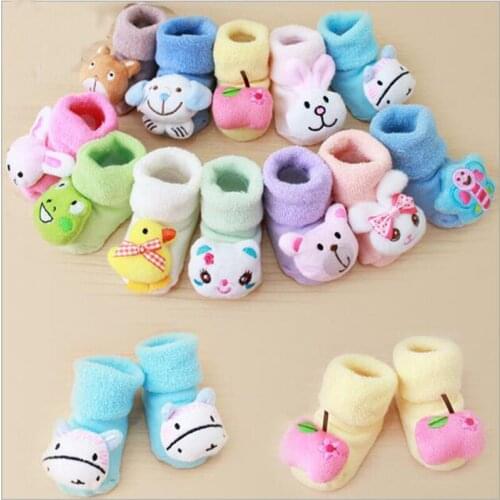Unisex Skid Socks for Autumn Baby Anti Slip Newborn 0-10Month Cotton Lovely Cute Socks Animal Cartoon Slippers Boots Boy Girl
