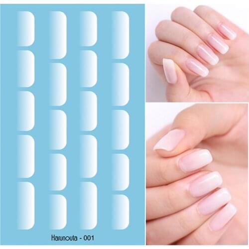 White Nail Art Water Decals Transfer Stickers for Jelly Nail Gel Protein Gradient Effect Nail Sticker French Nails DIY