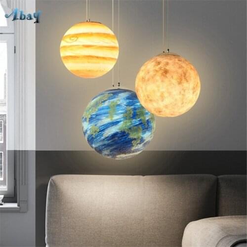 Nordic Modern Planet Stellar Pendant Lights Bedroom Dining Room Table Balcony Bar Acrylic Resin Lamps Decor Hanging Fixtures