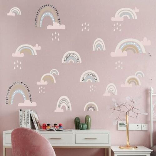 New Design Rainbow Wall Stickers Creative TV Background Decorative Decals Self Adhesive Kids Living Room Bedroom Wallpaper