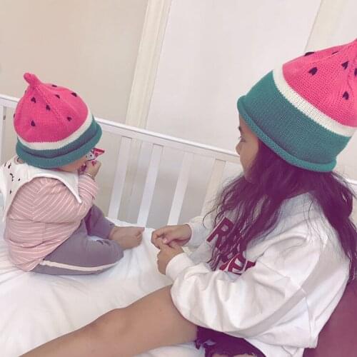 New Design Baby Girl Boy Newborn Unisex Infant Watermellon Hat Cute Cap Photography Props Headwear Accessories Children Beanies