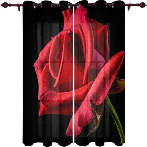 Modern Curtains ValentineS Day Roses Close-Up Baby Room Bedroom Creative Curtains Kitchen Living Room Terrace Valance Curtains