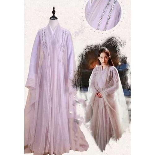 Light pink or purple Fairy Womens Costume Forever Love for Three Times of Incarnations in Ten Miles of Peach Blossom Bushes
