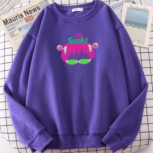 Hot Sale Saiki Kusuo Cartoon Printed Mens Sweatshirt Thermal Vintage Tracksuit Soft Brand Hoodies Oversized Casual MenS Hoodie