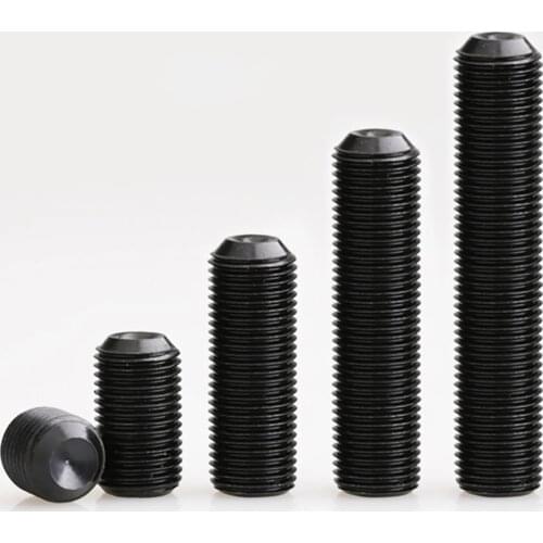 Fine Thread M6 M8 M10 M12 Hex Hexagon Socket Allen Cup Point Grub Screw Set Screws Bolt Black High Tensile 12.9 Grade Steel