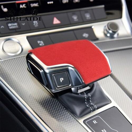 Car Styling Suede leather Interior Gear Shifter Covers Protector Trim decoration Auto Stickers For Audi A6 C8 A7 accessories