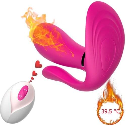 Wearable Dildo Vibrator for Women Heating Strap on Dildo G Spot Clitoris Stimulator Wireless Remote Control Adult Sex Toys Q132