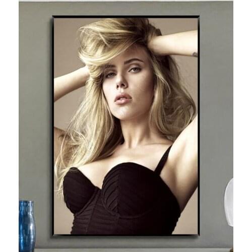 W212 Carlett Johansson Hot Actress Gigantic Silk Fabric Wall Poster Art Decor Sticker Bright