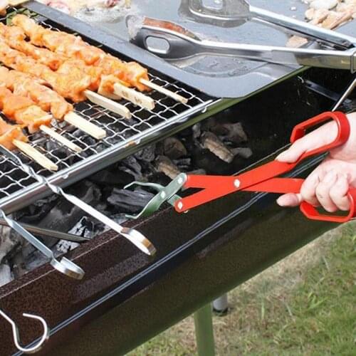 Stainless Steel Long Handle Barbecue Carbon Clamp BBQ Tool Pliers Grilled Food Clip Heat-resistant Safe Carbon Tongs