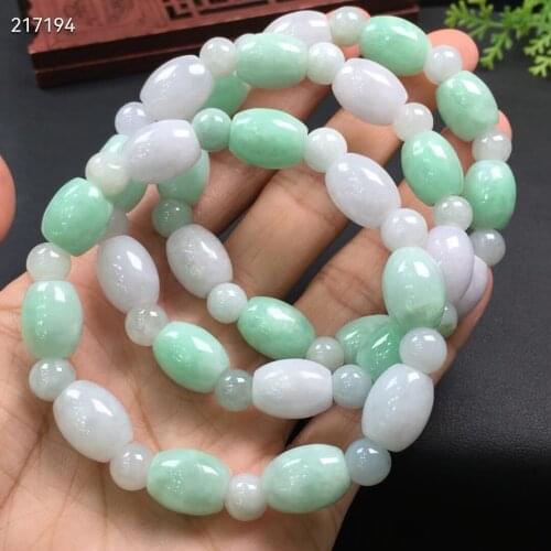 Green Natural Jade A Barrel Beads Bracelet 13x9mm Women Men Natural Gemstone Rare Jade A Crystal AAAAA
