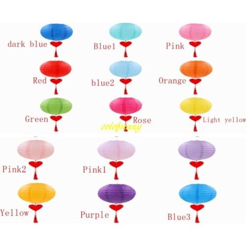 100pcs/lot 42*20cm DIY Chinese Style Wedding house adornment Heart Pendant paper lantern