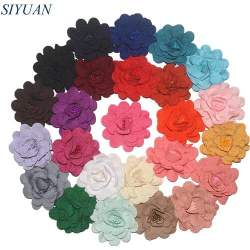 100pcs/lot Exclusive 9.0cm Pearl Centered Fabric Hemp Flower Headband Hairpin Accessories Leave Your Color Choice TH231