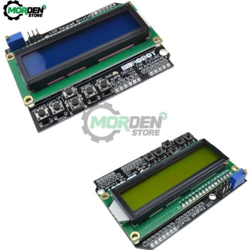 1602LCD Expansion Board Adjustable Brightness 12C MCP23017 5 Keypad 16x2 Character LCD Display Module For Arduino UNO R3