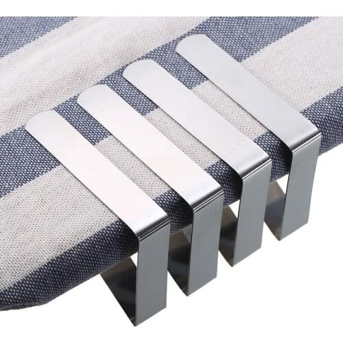 Sliver Stainless Triangle Desk Cloth Clips Tablecloth Fixing Clips Clamp Holder For Party Dining-table Arrange Outdoor Picnic