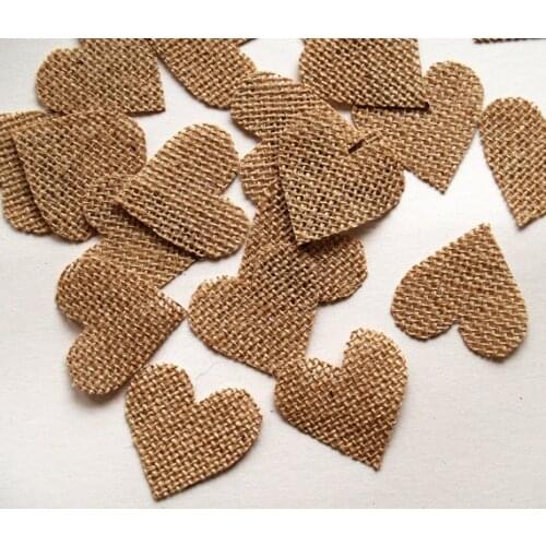 400 Burlap Heart Shapes- DIY Supplies for Rustic Wedding-1,8-inch hearts