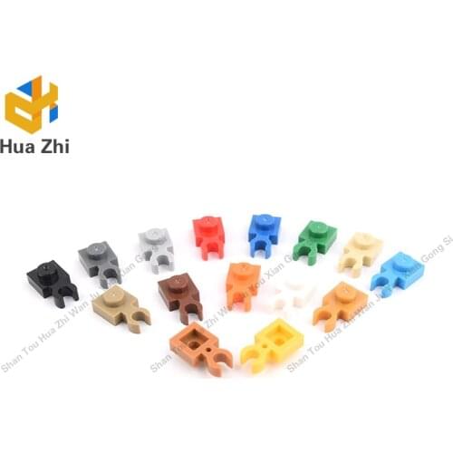 20PCS 60897 Plate Special 1 x 1 with Clip Vertical [Thick Open O Clip] Building BlocksMOC DIY Education Build Toys