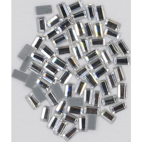 AAAA+Best Quality 3x5mm Baguette Crystal Clear DMC Hot Fix Rhinestone More Shiny Super Bright Hotfix Iron On Stones
