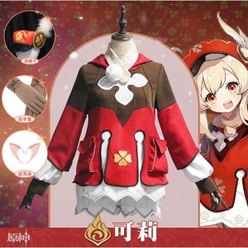 Anime Game Genshin Impact Klee Spark Knight Leuke Uniform Speelsheid Outfit Jurk Cosplay Kostuum Halloween Gratis Verzending