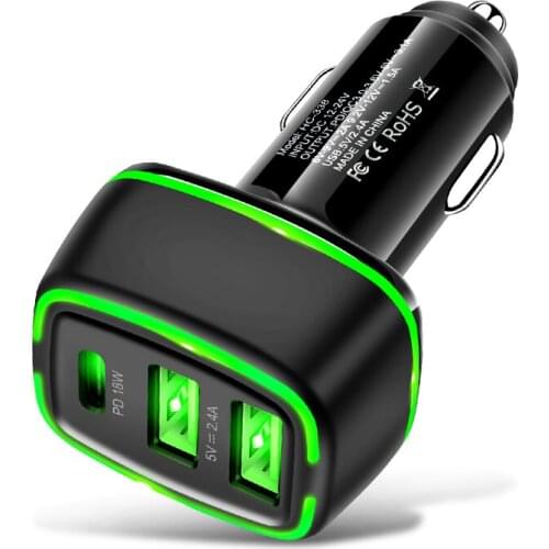18W Dual USB Car Charger Fast Phone Charge For iPhone 12 11 Pro X Xr Xs Max 6 7 8 Plus iPad Huawei Samsung Xiaomi