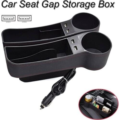 Car Seat Crevice Gaps Storage Box PU Leather Auto Drink for Pockets Organizers Stowing Tidying Universal Container Storage Bag