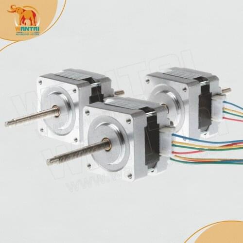 Free Ship )3PCS 3D CNC Printer Nema 16 Wantai Stepper Linear Motor of 100mm Stoke Length 39BYGL215A,12VDC,0.4A