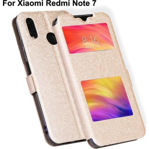 For Xiaomi Redmi Note 7 Case Front window stand Leather back Cover For xiaomi redmi Note7 phone cases Redmi Note 7 Flip Case