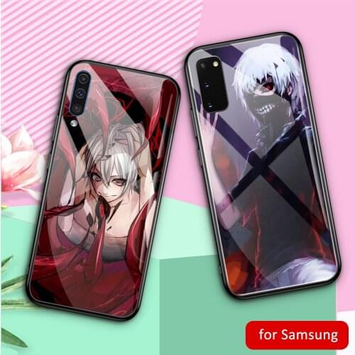 MimoseCase For Samsung S20 Ultra Tokyo Ghoul kaneki ken Glass Back Covse for Galaxy S20Plus A20 A30 A50 A70 A7 A8 Plus 2018 Case