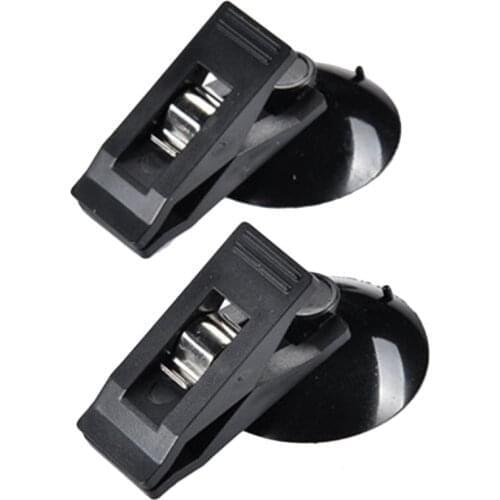 Car Interior Window Mount Black Suction Cup Clip Plastic Removable Holder For Sunshade Curtain Towel Ticket