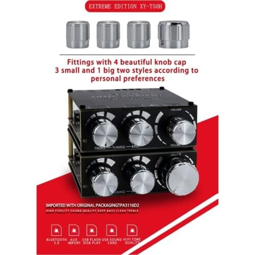 XYT50H Adjustable Bluetooth Digital Stereo Amplifier Module Component Amplifiers for Home Passive Speakers