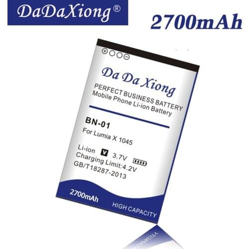 Da Da Xiong 2700mAh BN 01 BN-01 BN01 Li-ion Phone Battery for NOKIA X 1045 RM-980 Normandy / X2 X+ Plus 1013 X2DS phone Battery