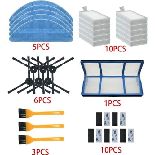 Vacuum robot cleaner Parts side brush Primary dust Filter mop Hepa Filter for ilife v5 v5s V3 V3s v5pro V50 V55 x5 v5s pro