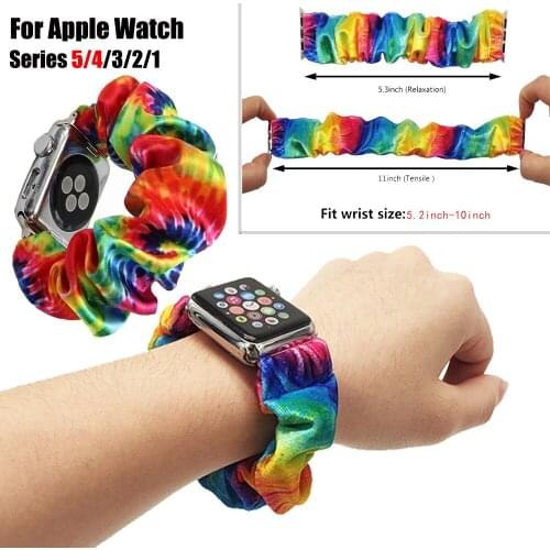 For Apple Watch Band 6 5 4 3 2 1 Scrunchie Elastic Women Belt Watchband for Apple Watch Bracelet for iWatch 44mm 40mm 42mm 38mm