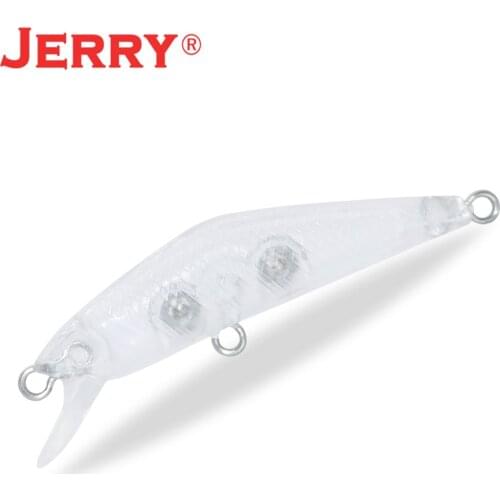 Jerry 10pieces 45mm 2.4g Unpainted Micro Spinning Fishing Lures Artificial Bait Blank Body Sinking Minnow