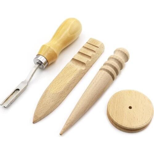 DIY French Style Leather Edge Beveler Cutting Skiving Trimming Cutting Knife for Leather Craft Tool Wood Handle Leather Beveler