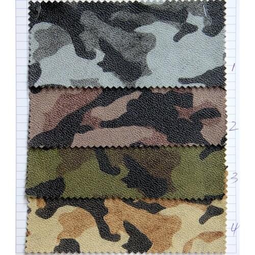 Synthetic PVC camouflage fabric leather