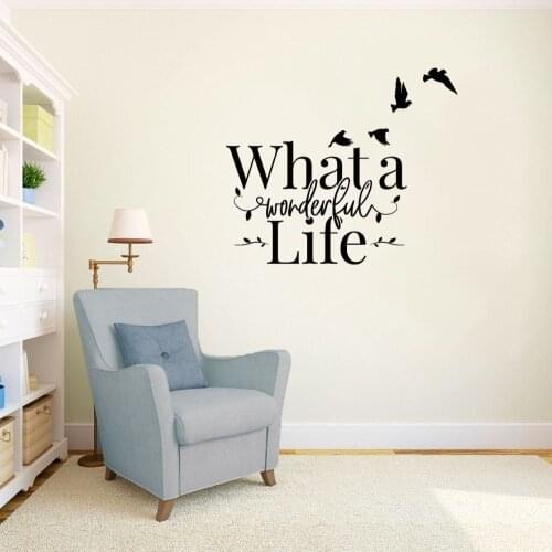 What A Wonderful Life Motivational Stickers Home Bedroom Wall Art Decoration Removable A001164