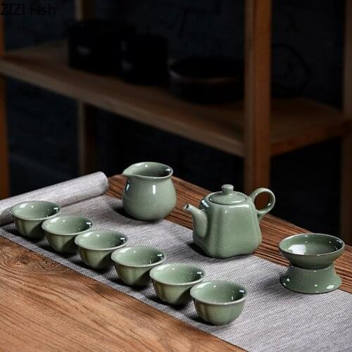 Ceramic Kung Fu Tea Set Tea Pot Tea Maker One Pot and Seven Cups Chinese Tea Set Tea Ceremony Home Garden Kung-fu-tea-set Gift