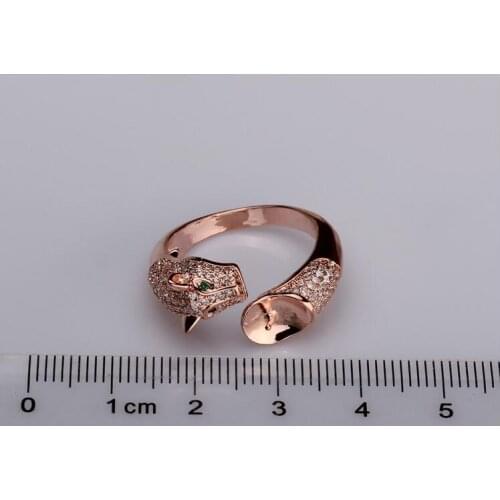 S925 sterling silver exquisite leopard head classic rings, natural pearls adjustable hand ornaments