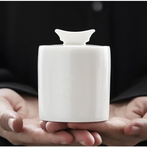 Creative White Ceramic Tea Caddy Household Mini Sealed Storage Jar Medicine Candy Storage Jar Food Container Home Decoration New