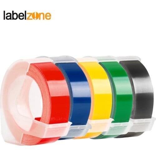Multicolor Dymo 3D Embossing Label Tape Compatible Dymo 1610 Manual Label Printers for Motex E101 Label Makers 12mm*3m Ribbon