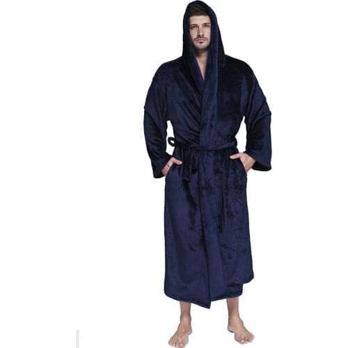 Extra Large Bathrobe For Men Autumn And Winter Flannel Bath Robe Women Nightgown Thick Warm Robes Plus Size Unisex Sleepwear Man