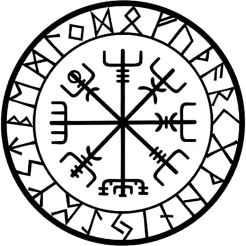 Personality Car Sticker Originality Compass Rune KK Vinyl Car-styling Motorcycle Decal Waterproof 15cm*15cm