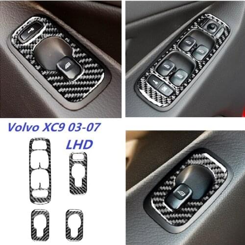 Fit For Volvo XC90 XC Classic 2003-2014 Carbon Fiber Car Door Window Lift Button Panel Cover Trim Interior Sticker