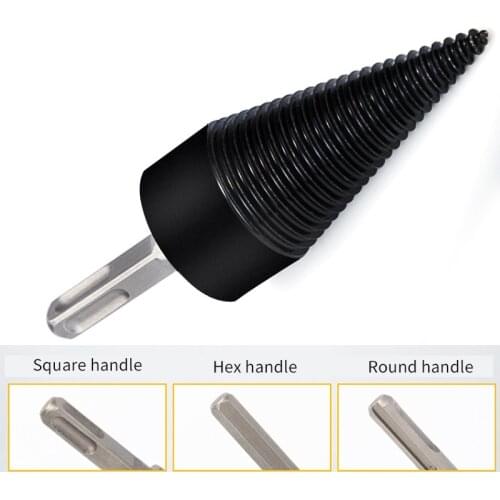 Firewood Splitter Drill Bit Round/Hex/Triangle Shank Wood Cone Reamer Punch Driver Step Drill Bit Woodworking Tool