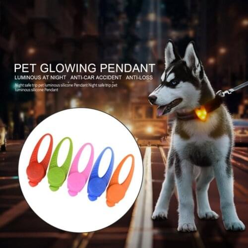 Pet LED Luminous Pendant Night Safety Flashing Glow Light Collar Switch Control Blinking Collar Pendant Necklace For Dogs Cats