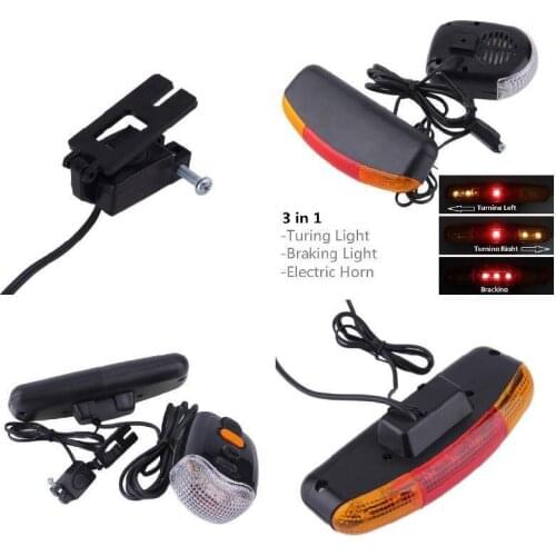 LED Bike Bicycle Cycling Tail Rear Turn Signal Light Lamp Indicators Horn Set
