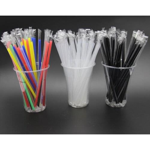 100pcs Clear individually wrapped Drinking PP Straws Tea Drinks Straws Smoothies Jumbo Thick holiday event party