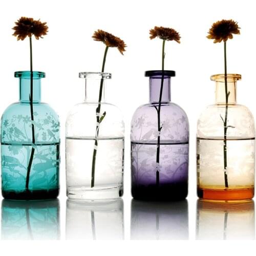Flower vase ancient stained glass storage jar flower bottle container flower decoration lily vase